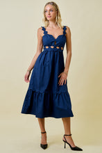 Load image into Gallery viewer, NEWEST ARRIVAL Navy Scallop Midi Dress

