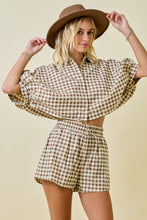 Load image into Gallery viewer, NEWEST ARRIVAL Brown Plaid Shorts Set

