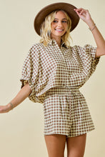 Load image into Gallery viewer, NEWEST ARRIVAL Brown Plaid Shorts Set
