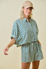 Load image into Gallery viewer, NEWEST ARRIVAL Forest Green Plaid Shorts Set

