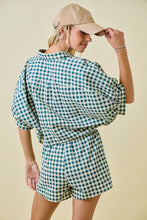 Load image into Gallery viewer, NEWEST ARRIVAL Forest Green Plaid Shorts Set
