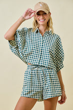 Load image into Gallery viewer, NEWEST ARRIVAL Forest Green Plaid Shorts Set
