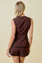 Load image into Gallery viewer, NEWEST ARRIVAL Brown/Black Sleeveless Vest Romper
