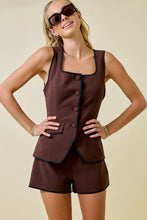 Load image into Gallery viewer, NEWEST ARRIVAL Brown/Black Sleeveless Vest Romper
