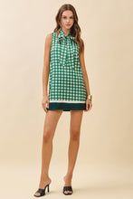 Load image into Gallery viewer, NEWEST ARRIVAL Green Geometric Print Neck Tie Dress
