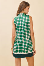 Load image into Gallery viewer, NEWEST ARRIVAL Green Geometric Print Neck Tie Dress
