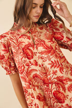 Load image into Gallery viewer, NEWEST ARRIVAL Cream/Red Floral Print Babydoll Dress
