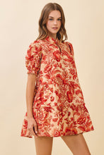 Load image into Gallery viewer, NEWEST ARRIVAL Cream/Red Floral Print Babydoll Dress
