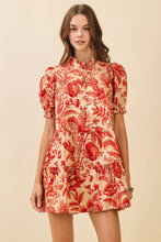 Load image into Gallery viewer, NEWEST ARRIVAL Cream/Red Floral Print Babydoll Dress
