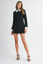 Load image into Gallery viewer, NEWEST ARRIVAL Black Tweed Collar Dress
