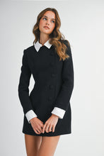 Load image into Gallery viewer, NEWEST ARRIVAL Black Tweed Collar Dress
