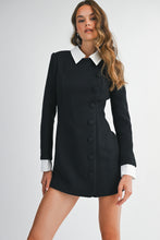 Load image into Gallery viewer, NEWEST ARRIVAL Black Tweed Collar Dress
