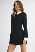 Load image into Gallery viewer, NEWEST ARRIVAL Black Tweed Collar Dress
