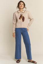 Load image into Gallery viewer, NEWEST ARRIVAL Taupe Horse Sweater
