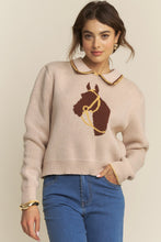 Load image into Gallery viewer, NEWEST ARRIVAL Taupe Horse Sweater
