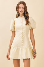 Load image into Gallery viewer, NEWEST ARRIVAL Ivory Suede Ruffle Hem Dress
