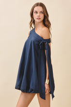 Load image into Gallery viewer, NEWEST ARRIVAL Navy Off Shoulder Bubble Dress
