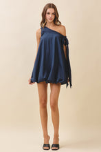 Load image into Gallery viewer, NEWEST ARRIVAL Navy Off Shoulder Bubble Dress
