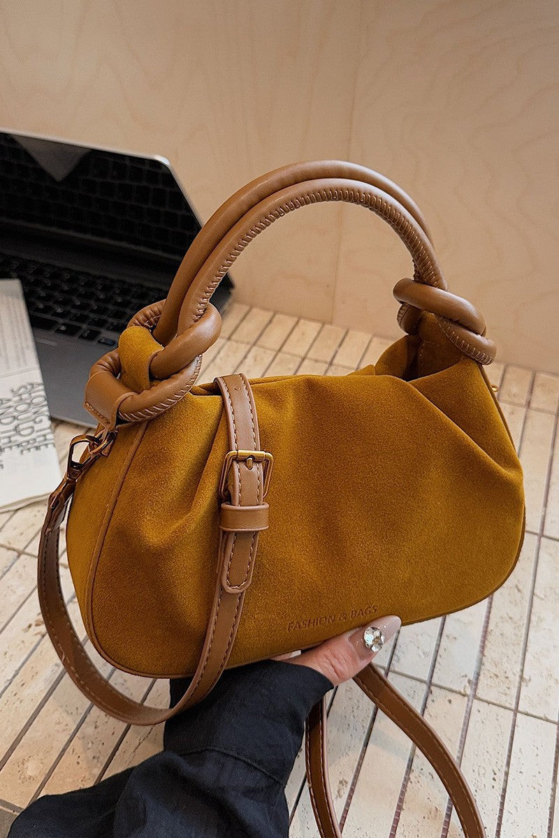 NEWEST ARRIVAL Camel Brown Suede Shoulder and Crossbody Bag