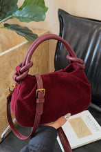Load image into Gallery viewer, NEWEST ARRIVAL Burgundy Red Suede Shoulder and Crossbody Bag
