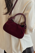 Load image into Gallery viewer, NEWEST ARRIVAL Burgundy Red Suede Shoulder and Crossbody Bag
