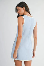 Load image into Gallery viewer, NEWEST ARRIVAL Blue Tweed Sleeveless Dress
