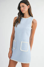 Load image into Gallery viewer, NEWEST ARRIVAL Blue Tweed Sleeveless Dress
