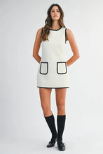 Load image into Gallery viewer, NEWEST ARRIVAL White/Black Tweed Sleeveless Dress
