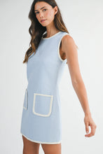 Load image into Gallery viewer, NEWEST ARRIVAL Blue Tweed Sleeveless Dress

