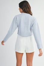 Load image into Gallery viewer, NEWEST ARRIVAL Baby Blue Round Neck Button Front Cardigan
