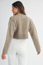 Load image into Gallery viewer, NEWEST ARRIVAL Mocha Brown Round Neck Button Front Cardigan
