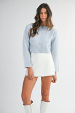 Load image into Gallery viewer, NEWEST ARRIVAL Baby Blue Round Neck Button Front Cardigan
