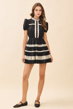 Load image into Gallery viewer, NEWEST ARRIVAL Black/Ivory Lace Puff Sleeve Dress
