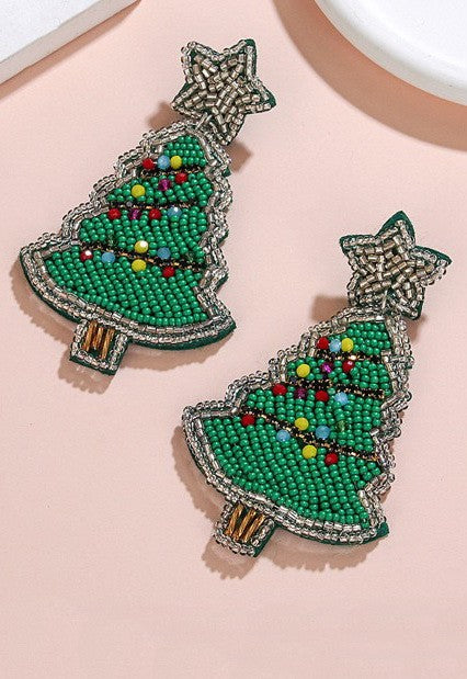 NEWEST ARRIVAL Christmas Tree Beaded Earrings