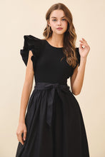 Load image into Gallery viewer, NEWEST ARRIVAL Black Dramatic Sleeve Midi Dress
