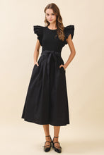 Load image into Gallery viewer, NEWEST ARRIVAL Black Dramatic Sleeve Midi Dress
