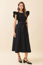 Load image into Gallery viewer, NEWEST ARRIVAL Black Dramatic Sleeve Midi Dress
