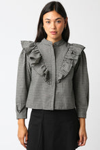 Load image into Gallery viewer, NEWEST ARRIVAL Black Gingham Ruffle Blouse
