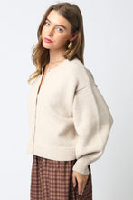 Load image into Gallery viewer, NEWEST ARRIVAL Light Taupe Balloon Sleeve Cardigan
