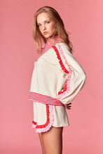 Load image into Gallery viewer, NEWEST ARRIVAL Cream/Red/Pink Ruffle Shorts Set
