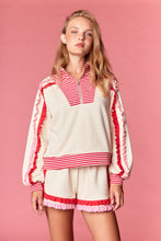 Load image into Gallery viewer, NEWEST ARRIVAL Cream/Red/Pink Ruffle Shorts Set
