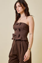 Load image into Gallery viewer, NEWEST ARRIVAL Brown Bow Strapless Pants Set
