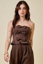 Load image into Gallery viewer, NEWEST ARRIVAL Brown Bow Strapless Pants Set
