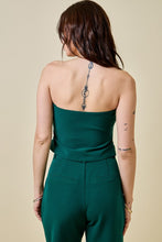 Load image into Gallery viewer, NEWEST ARRIVAL Hunter Green Bow Strapless Pants Set
