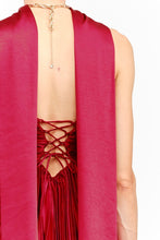 Load image into Gallery viewer, NEWEST ARRIVAL Red Neck Scarf Maxi Dress
