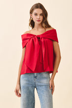 Load image into Gallery viewer, NEWEST ARRIVAL Red Off Shoulder Bow Blouse
