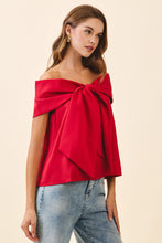 Load image into Gallery viewer, NEWEST ARRIVAL Red Off Shoulder Bow Blouse
