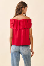 Load image into Gallery viewer, NEWEST ARRIVAL Red Off Shoulder Bow Blouse
