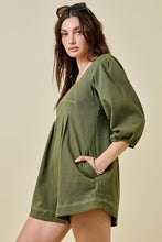 Load image into Gallery viewer, NEWEST ARRIVAL Olive Green Denim Relaxed Romper
