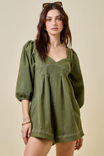 Load image into Gallery viewer, NEWEST ARRIVAL Olive Green Denim Relaxed Romper
